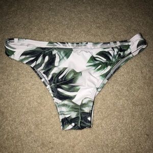 Palm Leaf Print Bikini Bottoms